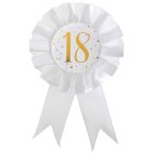 18 Års Rosette Hvid/Guld