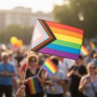 Progress Pride Flag På Pind