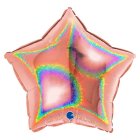 Stjerne Folieballon Holografisk Rosaguld
