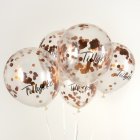 Tillykke Konfetti Balloner Kobber