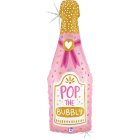 Champagneflaske Folieballon Rosa
