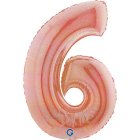 Holografisk Talballon 6 Rosaguld