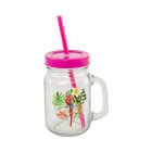 Papegøje Glas Med Sugerør Fuchsia