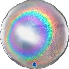 Rund Folieballon Holografisk Sølv
