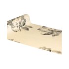 Floral Velour Bordløber Creme