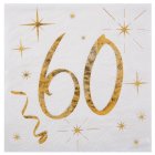 60 Års Servietter Guld