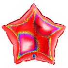 Stjerne Folieballon Holografisk Rød