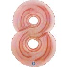 Holografisk Talballon 8 Rosaguld