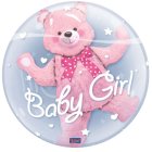 Dobbelt Bubble Ballon Baby Girl Bamse