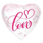 Love Folieballon Pink/Hvid