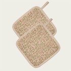 Blomstret Grydelap Beige
