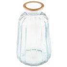 Rillet Konisk Glasvase Guldkant