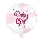 Baby Girl Folieballon Rund Pink