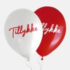 Tillykke Balloner Rød/Hvid