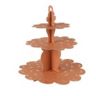 Tre-etagers Kagestand Terracotta/Guld