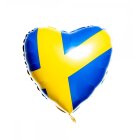 Hjerte Sverige Flag Folieballon