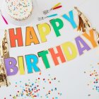 Happy Birthday Guirlande Multifarvet/Guld