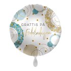 Grattis På Födelsedagen Folieballon Blå/Guld