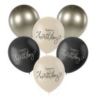 Happy Birthday Latexballoner Crème Noir