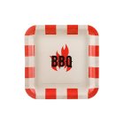 BBQ Firkantede Paptallerkener