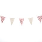 Vichyternet Flagguirlande Rød/Hvid/Beige