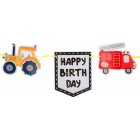Happy Birthday Køretøjer Flagguirlande
