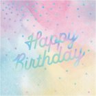 Happy Birthday Servietter Iriserende