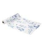 Blomster Bordløber Hvid/Blå