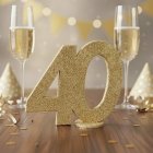 40 Års Bordtal Figur Guld