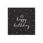 Happy Birthday Servietter Sort