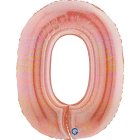 Holografisk Talballon 0 Rosaguld
