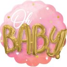 Oh Baby Folieballon Lyserød