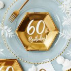 60th Birthday Paptallerkener Guld