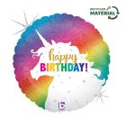 Glitter Enhjørning Happy Birthday Folieballon