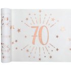 70 Års Bordløber Hvid/Rosaguld