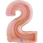 Talballon 2 Holografisk Rosaguld