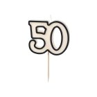 50-Års Kagelys Sort/Hvid