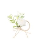 Blomst Servietring Hvid/Grøn
