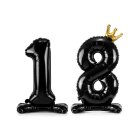 18 Års Stående Talballon Sort