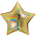 Stjerne Folieballon Holografisk Guld