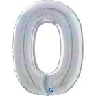 0 Folieballon Holografisk Sølv