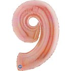 Holografisk Talballon 9 Rosaguld