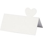 Hjerte Bordkort Hvid 8 x 8,5 cm 20-pak A