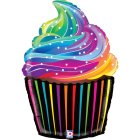 Regnbue Cupcake Folieballon