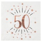50 Års Konfetti Servietter Rosaguld