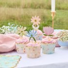 Floral Tea Party Kagepinde & Cupcake Wrappers