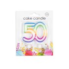50-Tal Kagelys Regnbuefarvet