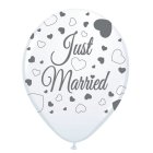 Just Married Latexballoner Hvid