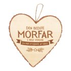 Træhjerte Morfar Beige