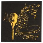 Musik Servietter Sort/Guld